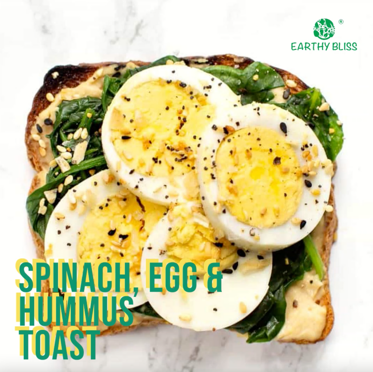 Egg Spinach Hummus Toast – Earthy Bliss